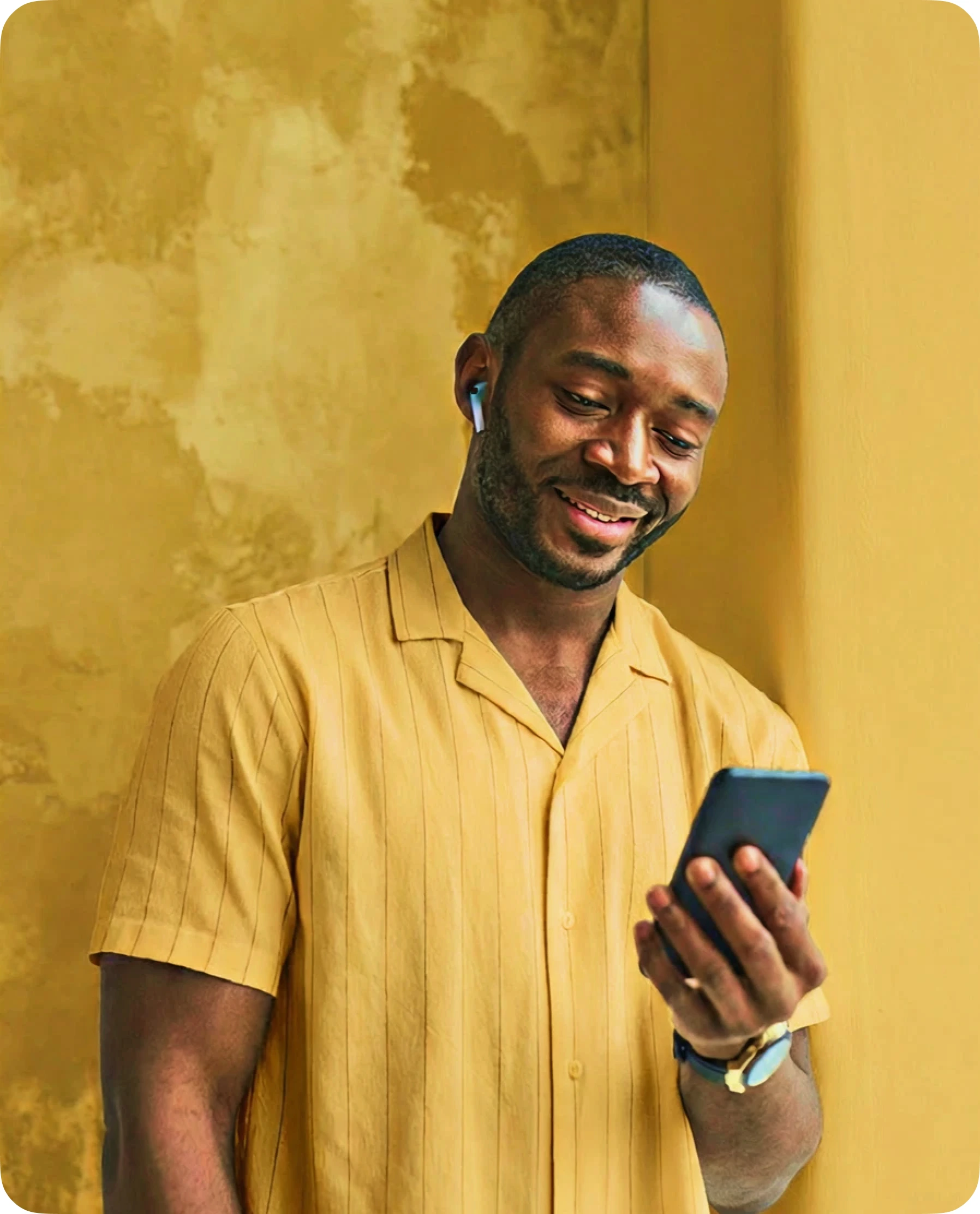 A Yolat customer checking the app on his phone